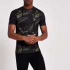River Island Mens Paisley Feather Print Slim Fit T-shirt