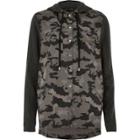 River Island Womens Camo Panel Hooded Shacket