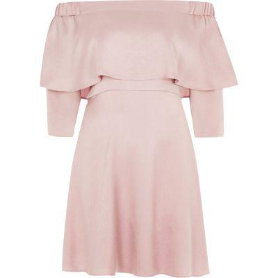 River Island Womens Deep Frill Bardot Swing Dress