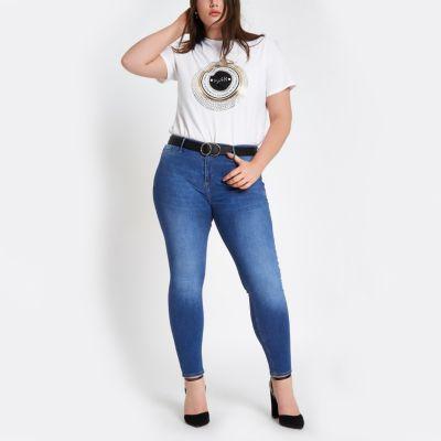 River Island Womens Plus Molly Mid Rise Skinny Jeggings