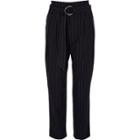 River Island Womens Stripe Tapered D-ring Belt Trousers
