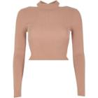 River Island Womens Ribbed Fitted Long Sleeve Crop Top