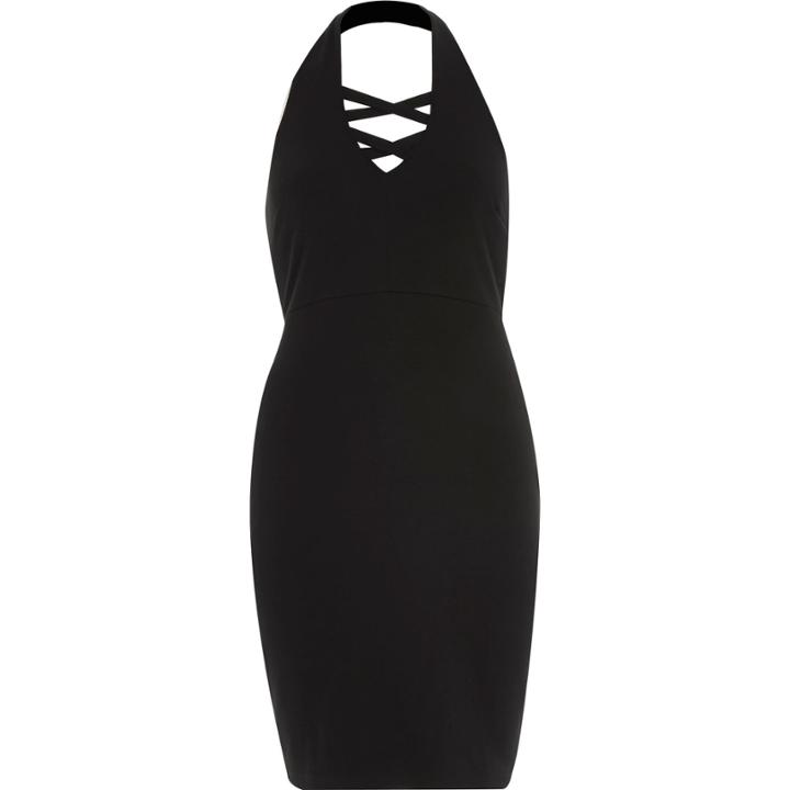River Island Womens Lattice Front Bodycon Mini Dress