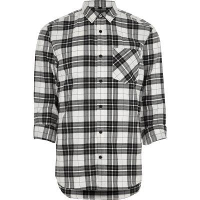 River Island Mens Herringbone Check Casual Shirt