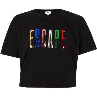 River Island Womens 'escape' Foil Print Cropped T-shirt