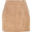 River Island Womens Suede A-line Mini Skirt