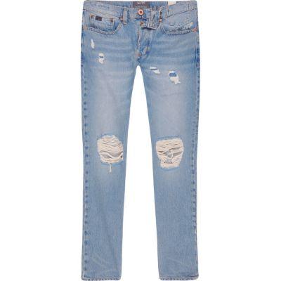 River Island Mens Wash Ripped Sid Skinny Warp Jeans