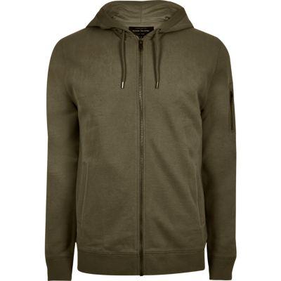 River Island Mens Casual Zip Front Hoodie