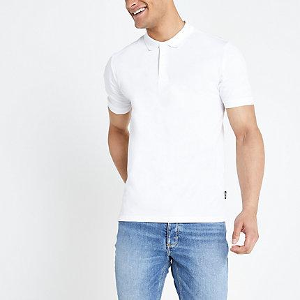 River Island Mens Only And Sons White Pique Polo Shirt