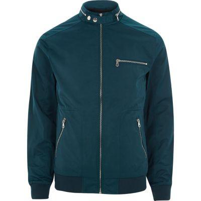 River Island Mens Dark Racer Neck Jacket