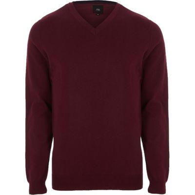 River Island Mens Slim Fit V Neck Sweater