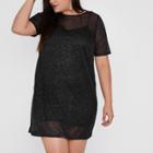 River Island Womens Plus Glitter Mesh T-shirt Dress