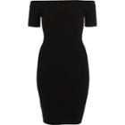 River Island Womens Rib Knit Lace-up Back Bardot Dress