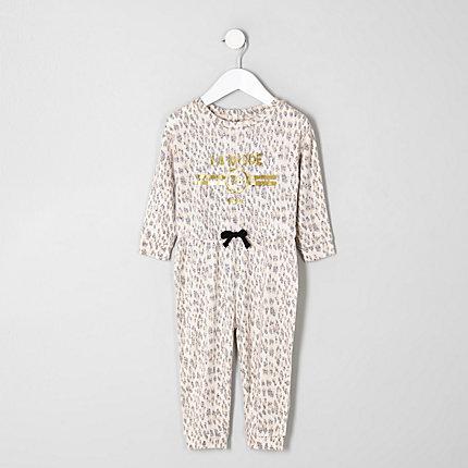 River Island Mini Girls Animal Print Jumpsuit