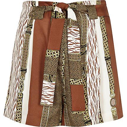 River Island Womens Plus Mixed Print Shorts