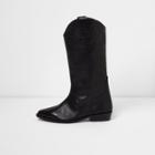 River Island Womens Leather Knee High Western Boots