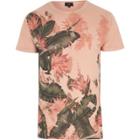 River Island Mens Tropical Leaf Crew Neck T-shirt