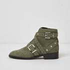 River Island Womens Studded Side Buckle Ankle Boots