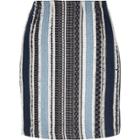 River Island Womens Denim Patchwork Fringed A-line Skirt