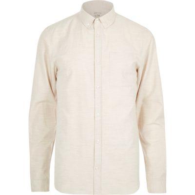 River Island Mens Textured Marl Long Sleeve Shirt