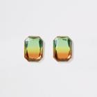 River Island Womens Gold Colour Ombre Gem Stud Earrings