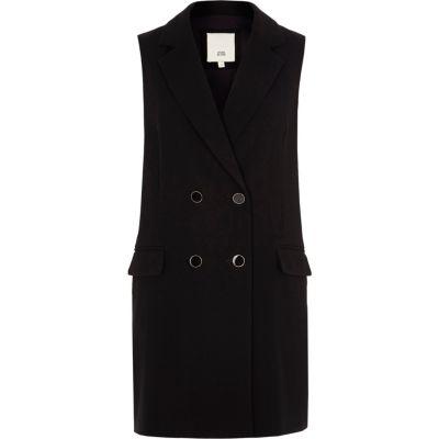 River Island Womens Double Breasted Sleeveless Jacket