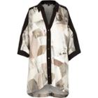 River Island Womens Print Oversized Slashed Shoulder Shirt