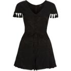 River Island Womens Paisley Tassel Trim Sleeve Romper