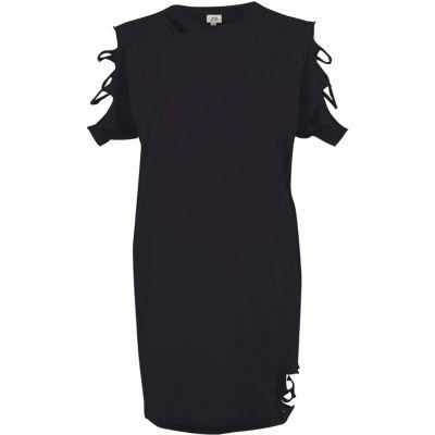 River Island Womens Washed Slashed Oversized T-shirt