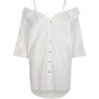 River Island Womens White Bardot Off Shoulder Top