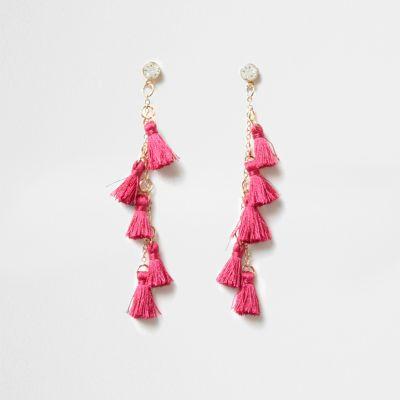 River Island Womens Multi Tassel Drop Earrings
