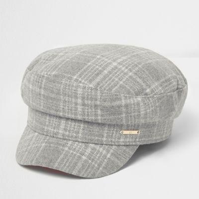 River Island Womens Herringbone Check Baker Boy Hat