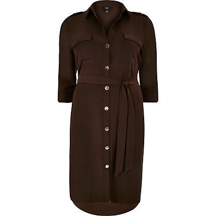 River Island Womens Plus Tie Waist Shirt Dress
