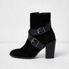 River Island Womens Cowboy Buckle Ankle Boots