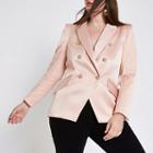 River Island Womens Plus Satin Double Breasted Tux Jacket