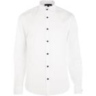 River Island Menswhite Contrast Button Poplin Shirt