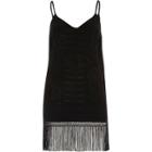 River Island Womens Floral Embroidered Fringed Cami Top