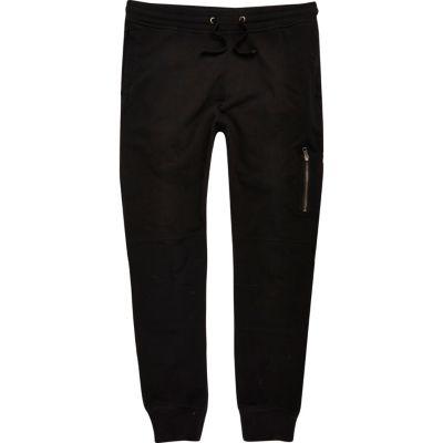 River Island Mensblack Zip Joggers