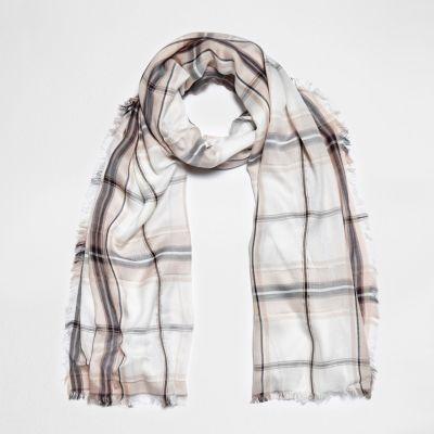 River Island Womens Check Lurex Scarf