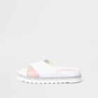 River Island Womens White Cross Strap Espadrille Slider