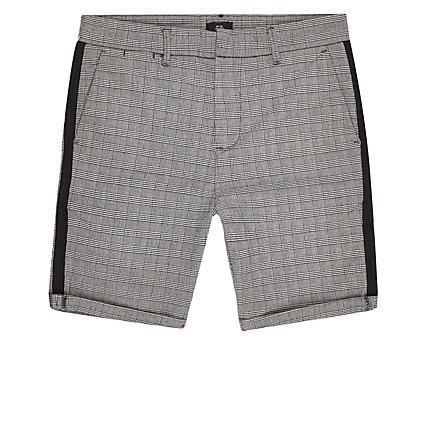 River Island Mens Big And Tall Check Skinny Shorts