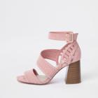 River Island Womens Wide Fit Strappy Block Heel Sandals