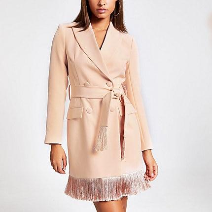 River Island Womens Tassel Fringe Blazer Dress