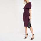 River Island Womens One Shoulder Cape Bodycon Dress