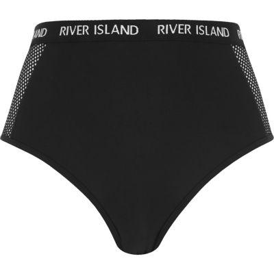 River Island Womens Mesh Insert High Waisted Bikini Bottoms