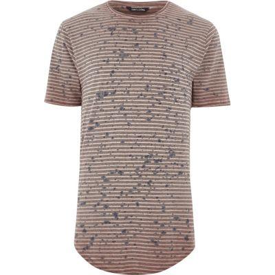 River Island Mens Only And Sons Stripe Splatter Print T-shirt