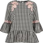 River Island Womens Gingham Lace Smock Top