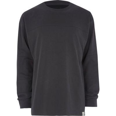 River Island Mens Panel Oversized Long Sleeve T-shirt