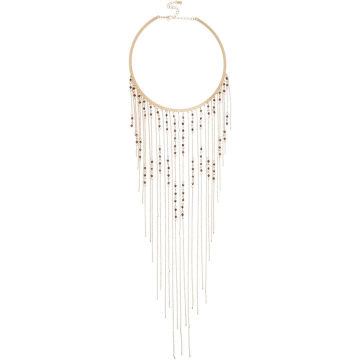 River Island Womens Gold Tone Long Draped Chain Necklace