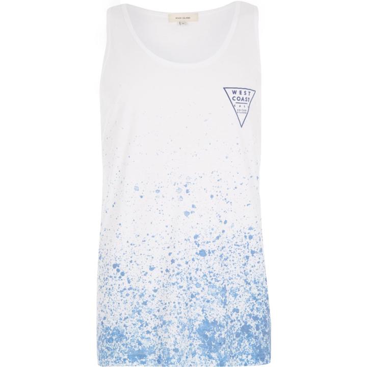 River Island Mensblue Paint Splatter Print Vest
